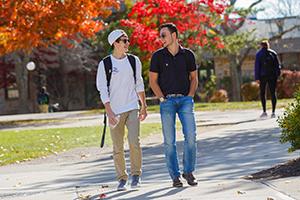 Students walking together on campus